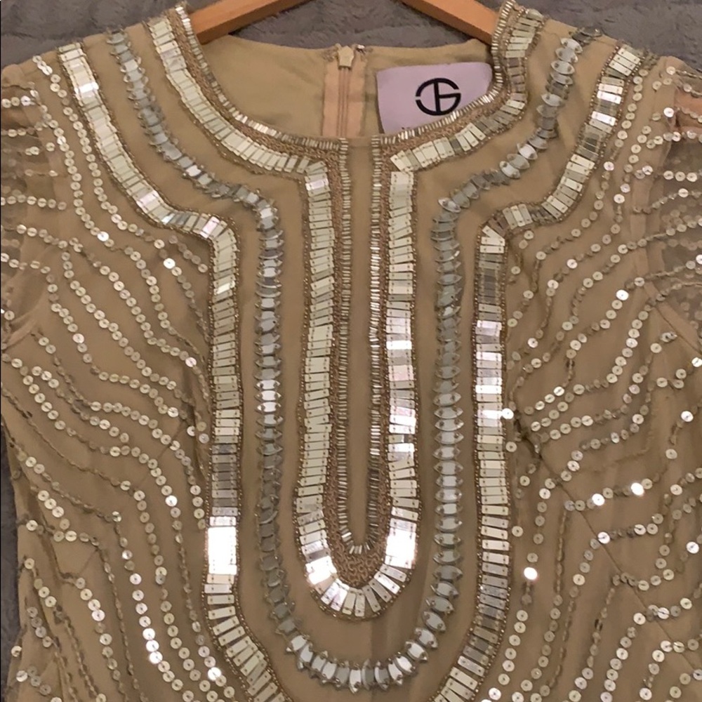Embellished gold dress